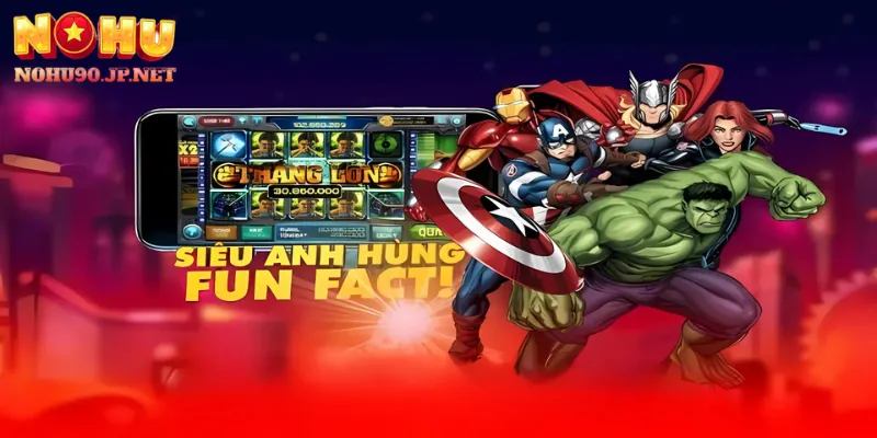 Các biểu tượng siêu anh hùng nổi bật như Iron Man, Hulk